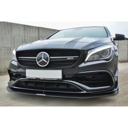 Накладка сплиттер на передний бампер на Mercedes CLA C117 A45 AMG рестайл